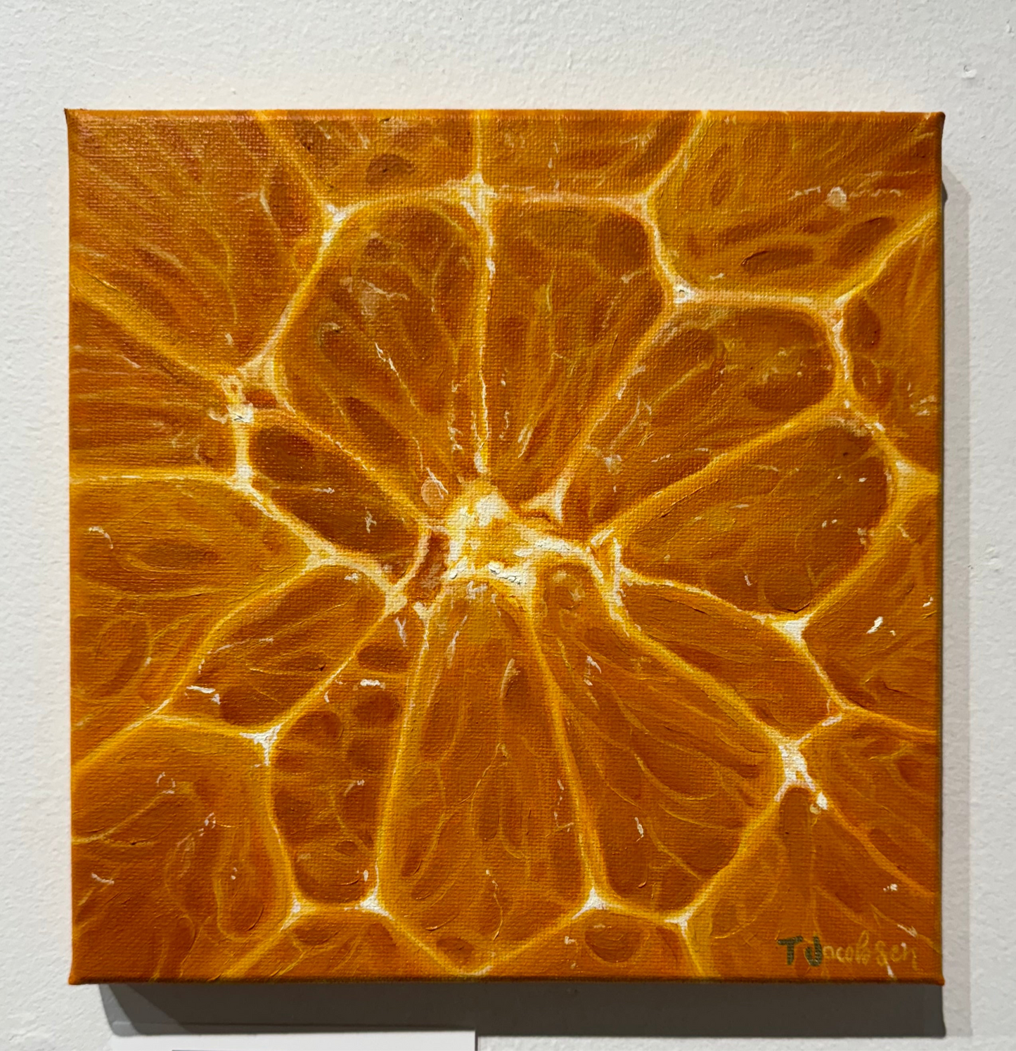 “Orange Slice” Original Oil Painting 10”x10”